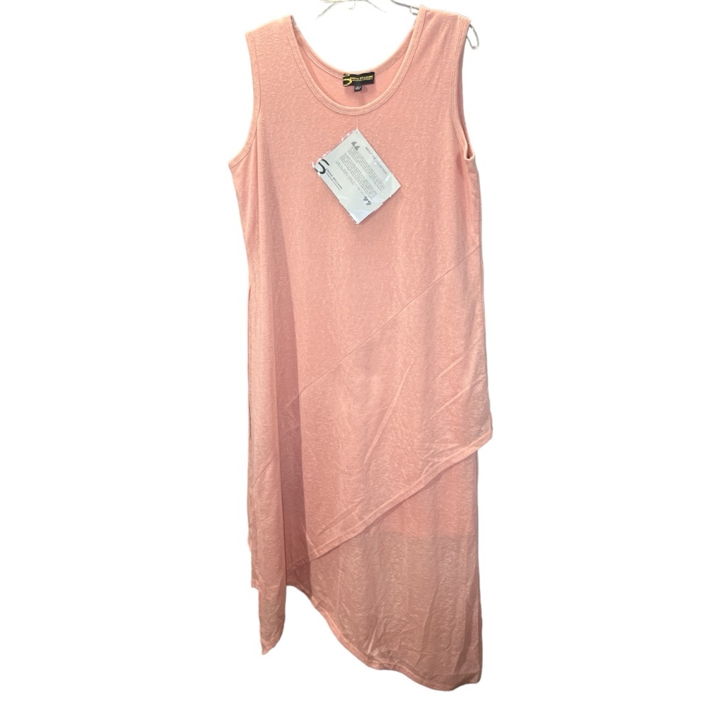 Serena Williams NWT asymmetrical blush pink layered sheath dress. Size large